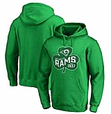Men's Los Angeles Rams Pro Line by Fanatics Branded St. Patrick's Day Paddy's Pride Pullover Hoodie Kelly Green FengYun,baseball caps,new era cap wholesale,wholesale hats
